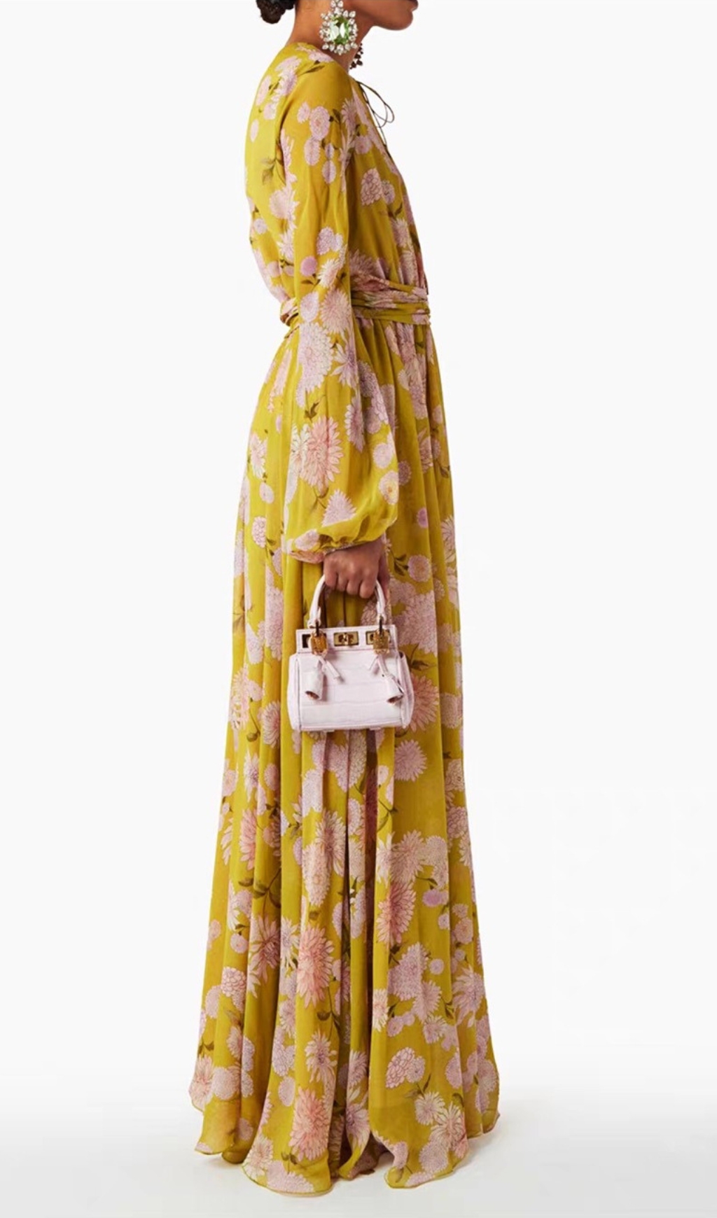 Fashionslee Women Eden Yellow Floral Long Sleeve Maxi Dress