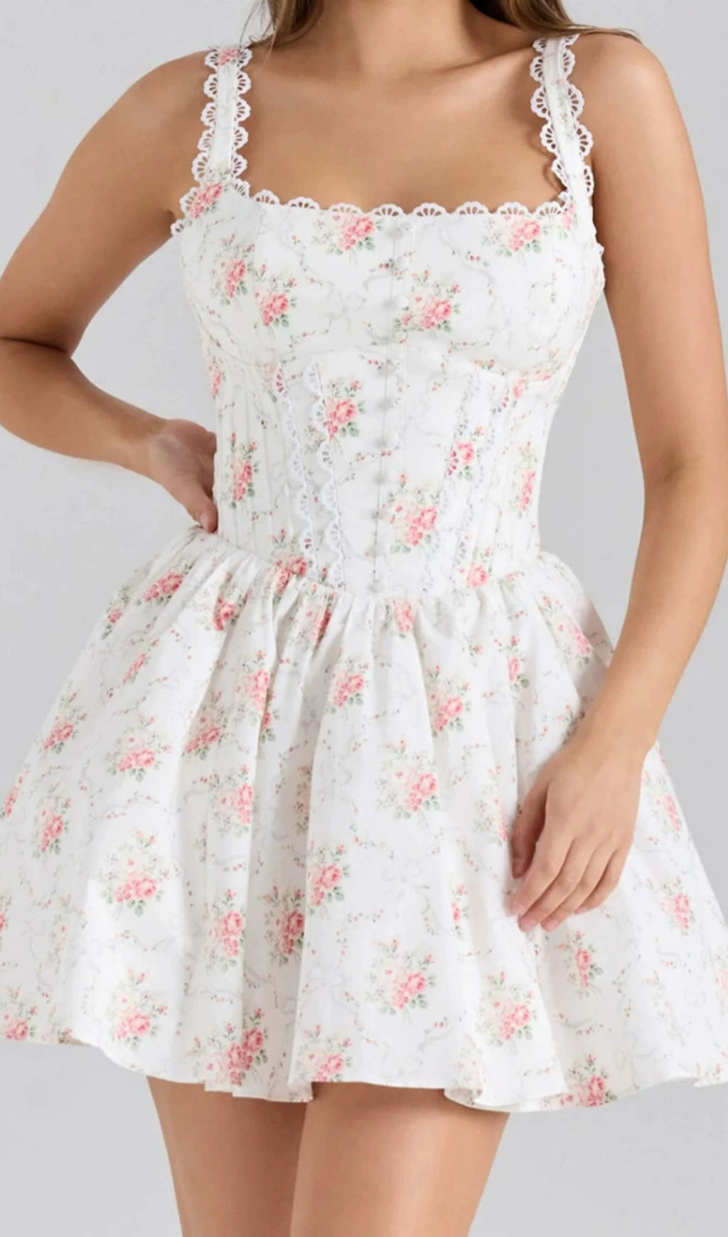 Fashionslee Women Hikaru Strappy Floral Mini Dress