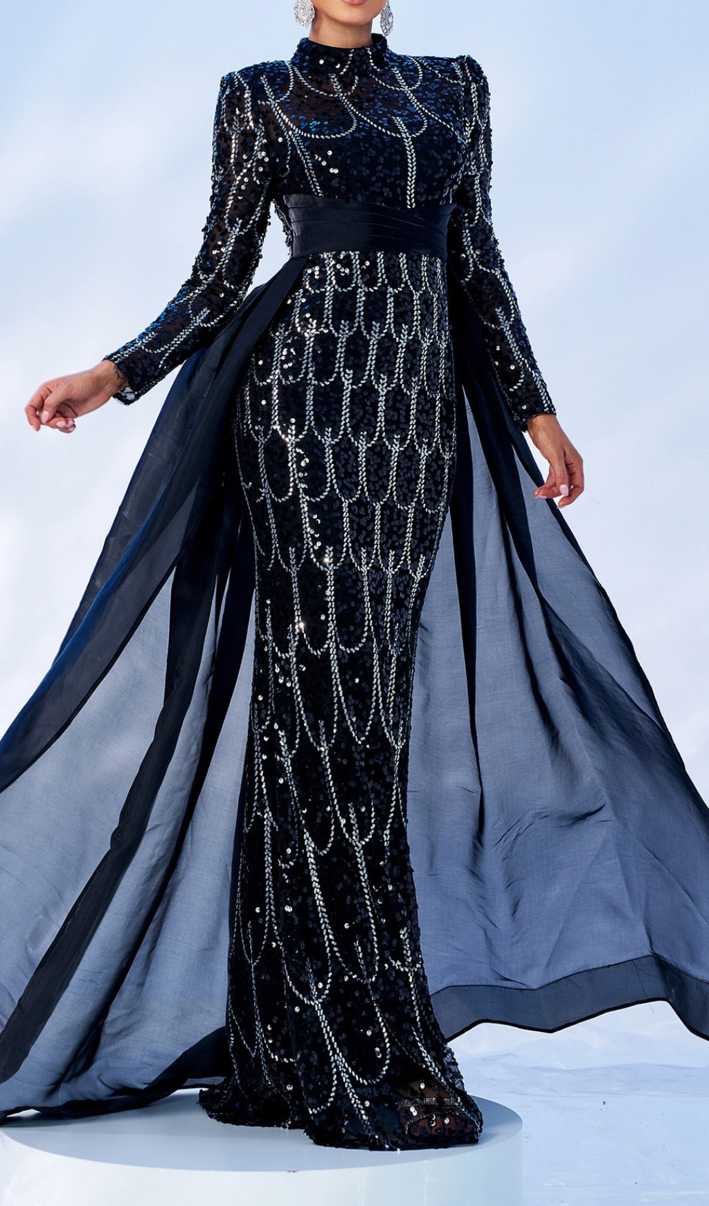 d80685f58fa3dd528d5458ffe5403372.jpg Fashionslee Women Concha Black Sequin Long Sleeve Maxi Dress