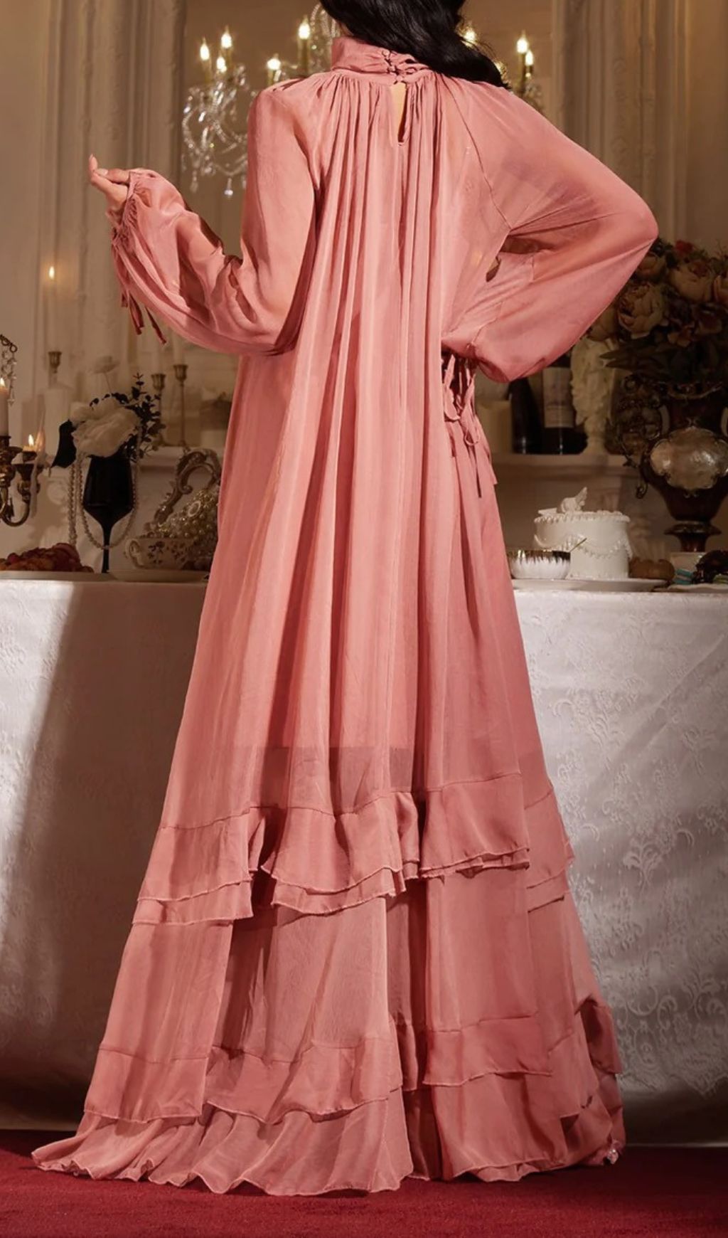 Fashionslee Women Jedrzej Ruffle Long Sleeve Maxi Dress
