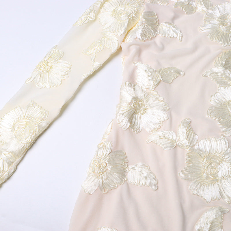 d868a81767d64ea7ffeb8b63b6f414b3.jpeg Fashionslee Women Arisa 3D Mesh Flower Mini Dress