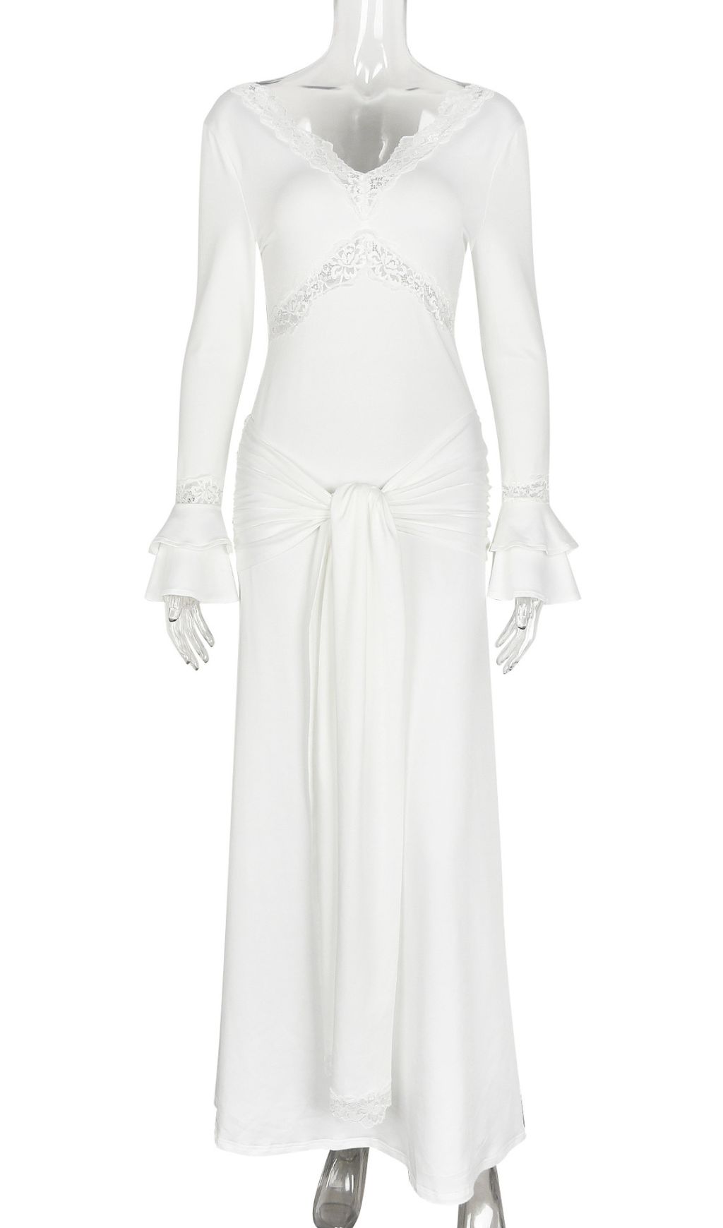 d89ab1b383ce89cf724aca45fccdaec4.jpg Fashionslee Women Akeelah Flare Sleeve Tie Up Maxi Dress