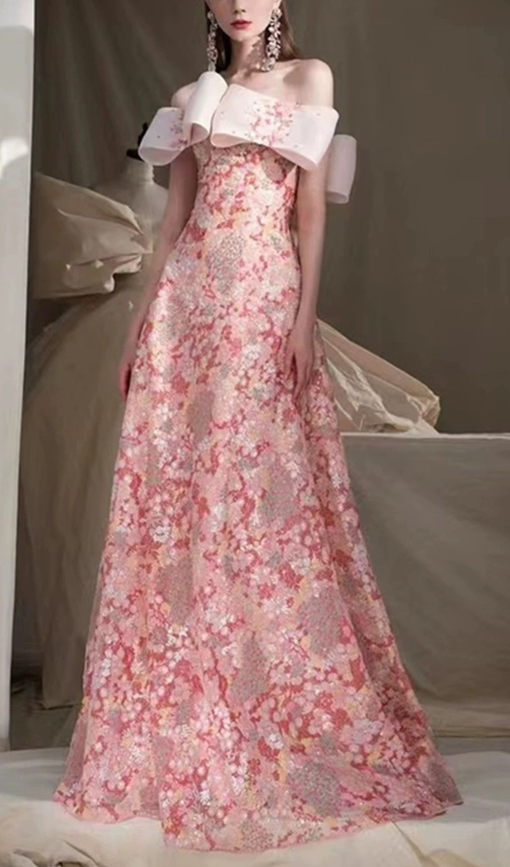 Fashionslee Women Strapless Floral A-Line Maxi Dress