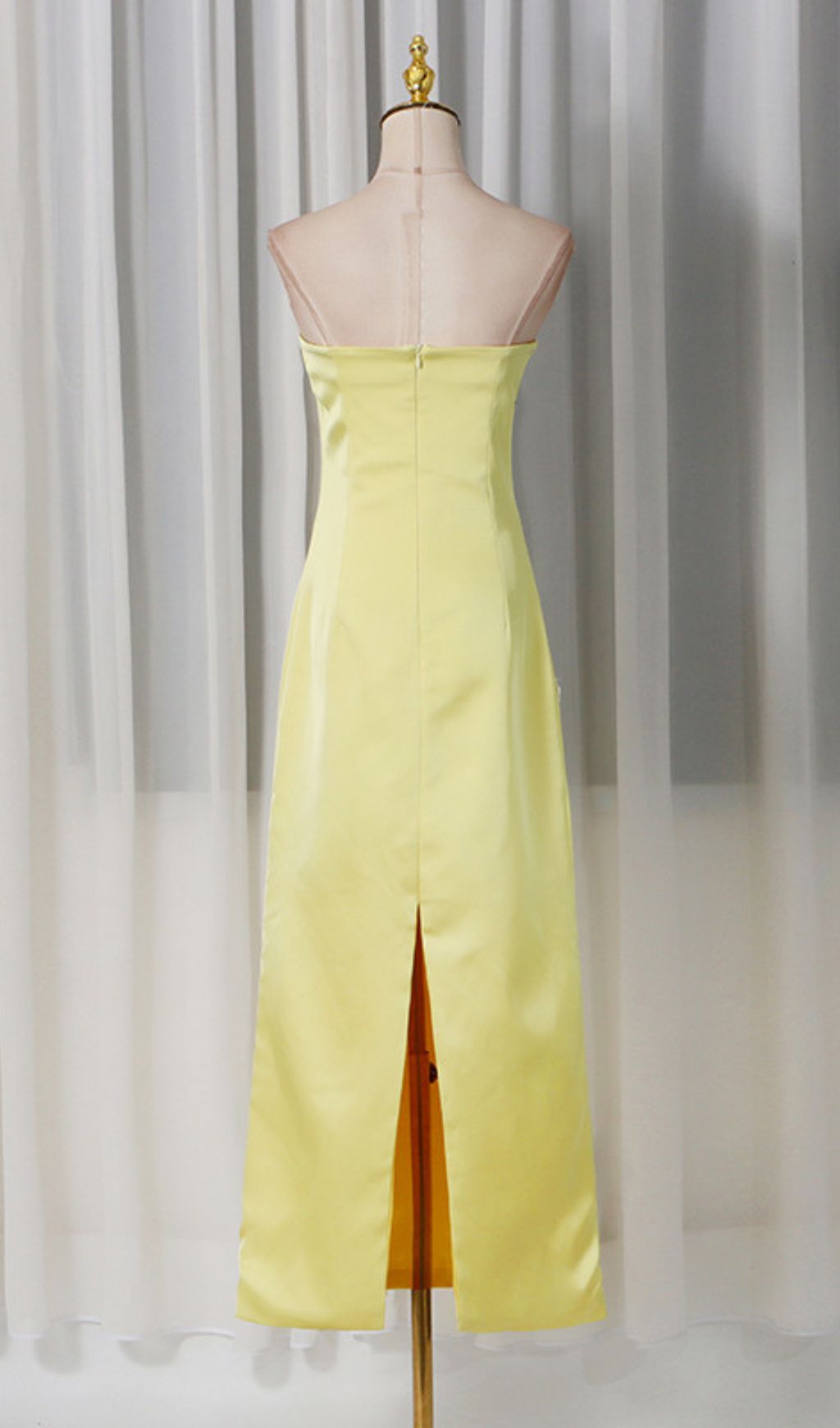 d8d0011036b57d9980300053bad34b60.jpg Fashionslee Women Jeneth Yellow Strapless Flower Maxi Dress