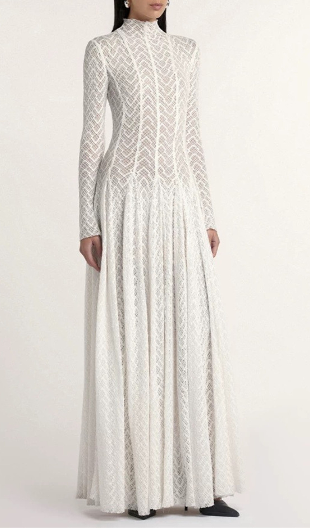 Fashionslee Women Dalise White Long Sleeve Maxi Dress