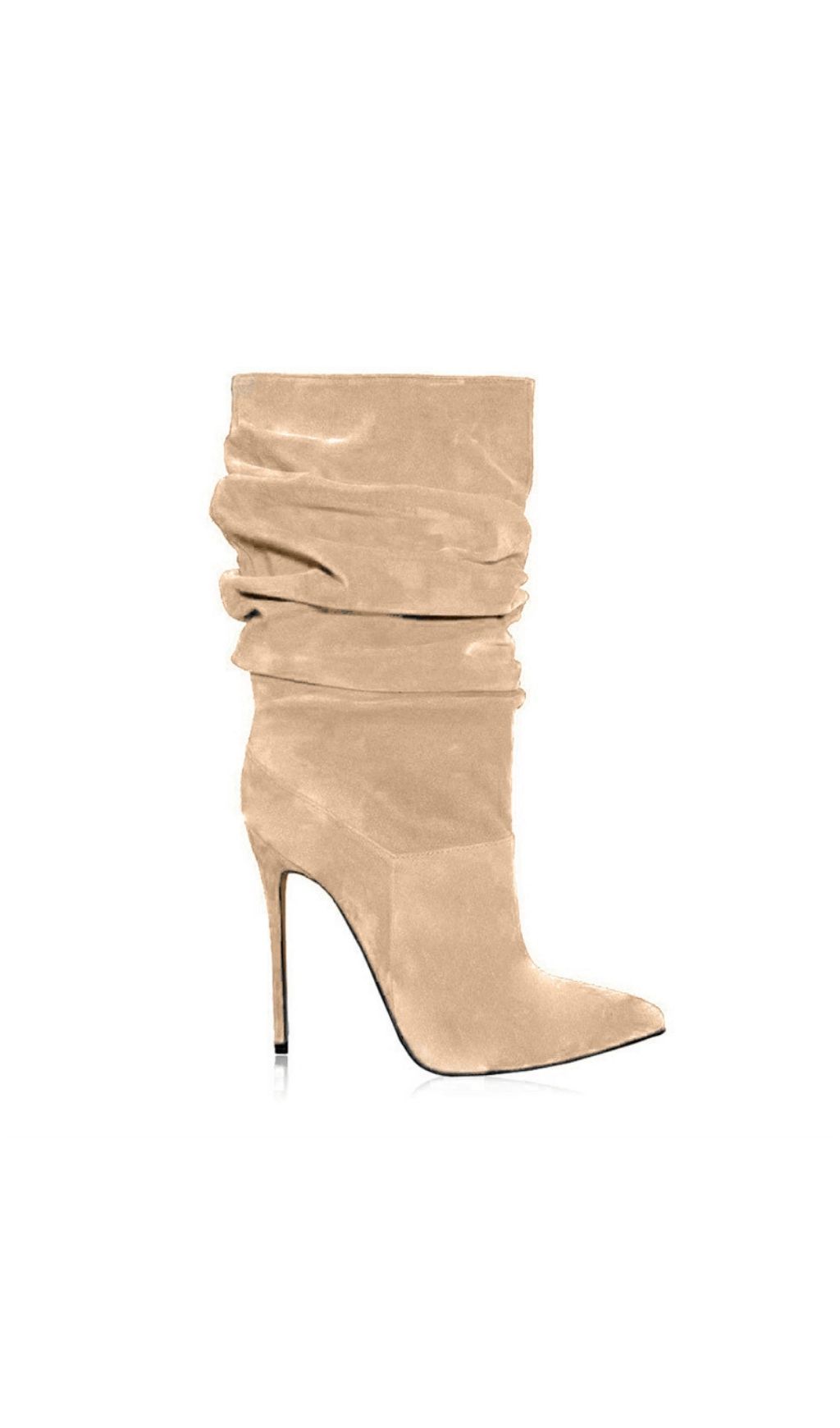 Fashionslee Women Katalin Beige High Heel Boots