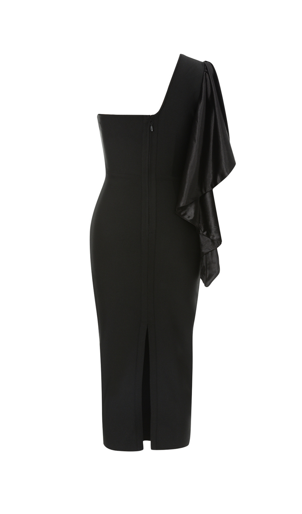 d9146d60cc1fcb5a91b47464891394e2.jpg Fashionslee Women Brykita Black One Shoulder Midi Dress