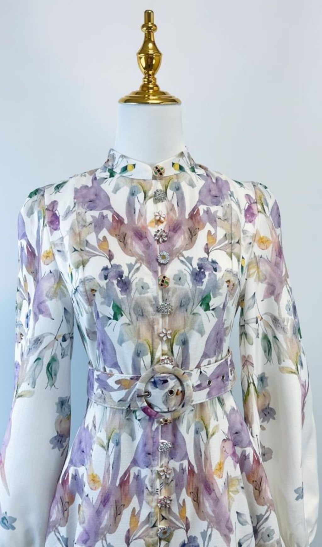 Fashionslee Women Kamiko Floral Long Sleeve Midi Dress