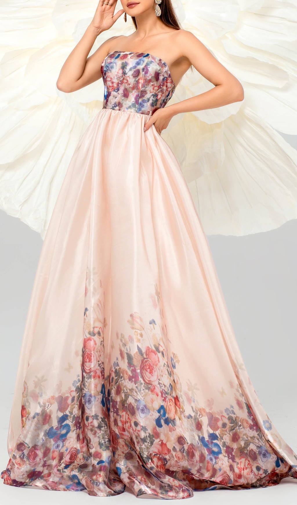 d9903a99378a3a067f3b3316d7d2339a.jpg Fashionslee Women Bilhah Strapless Floral Print Maxi Dress