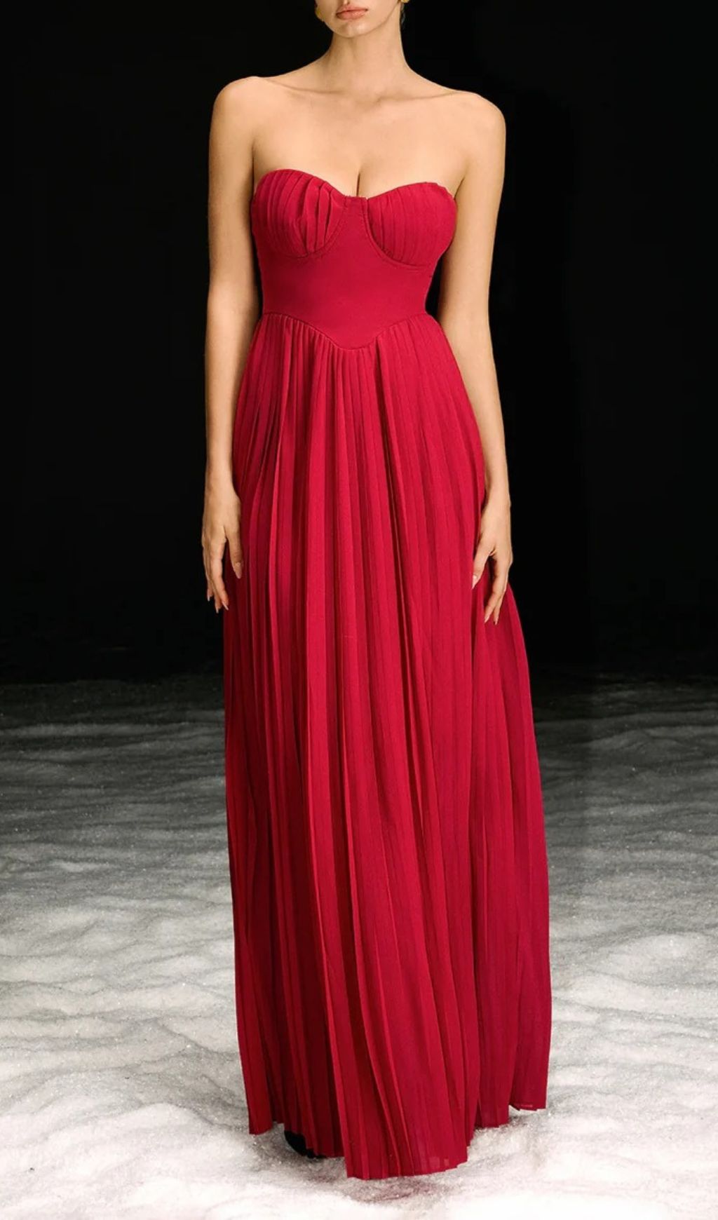 d9a9e4e8d3dd024502f01ae29dce5d57.jpg Fashionslee Women Necalli Strapless Pleated Maxi Dress