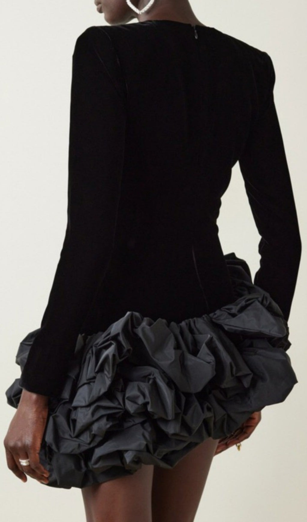 Fashionslee Women Baris Irregular Ruffle Hem Long Sleeve Mini Dress
