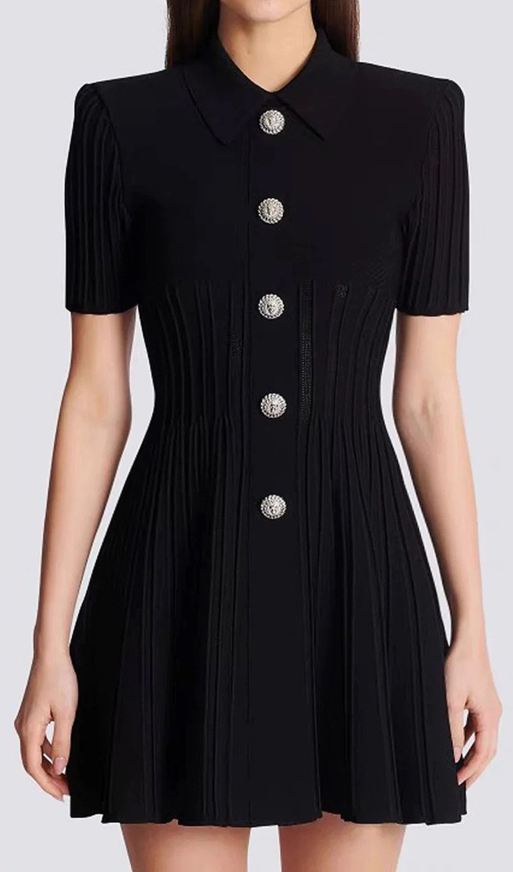 Fashionslee Women Eliezer Lapel Knit Mini Dress