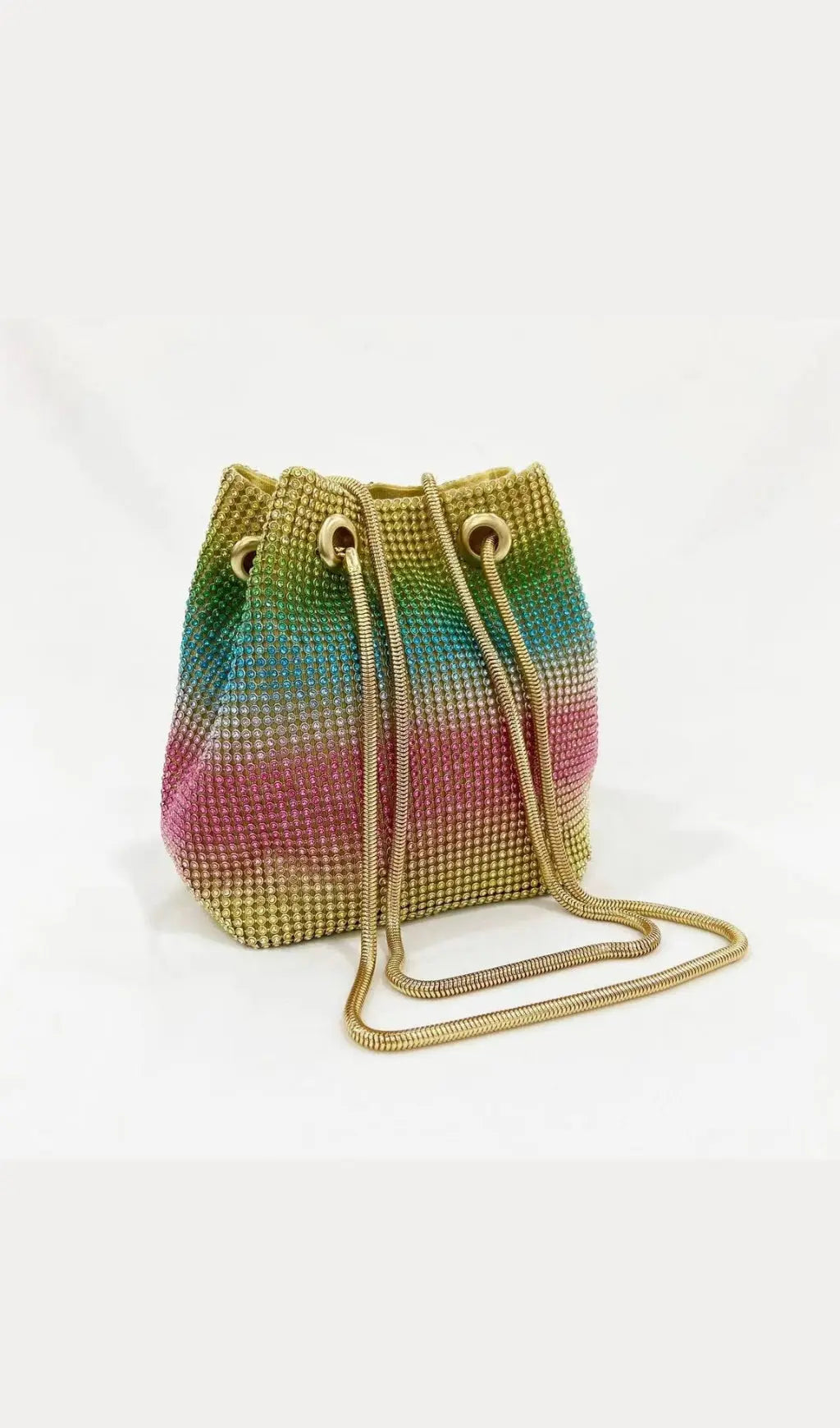 Fashionslee Women Lala Rainbow Diamante Bag