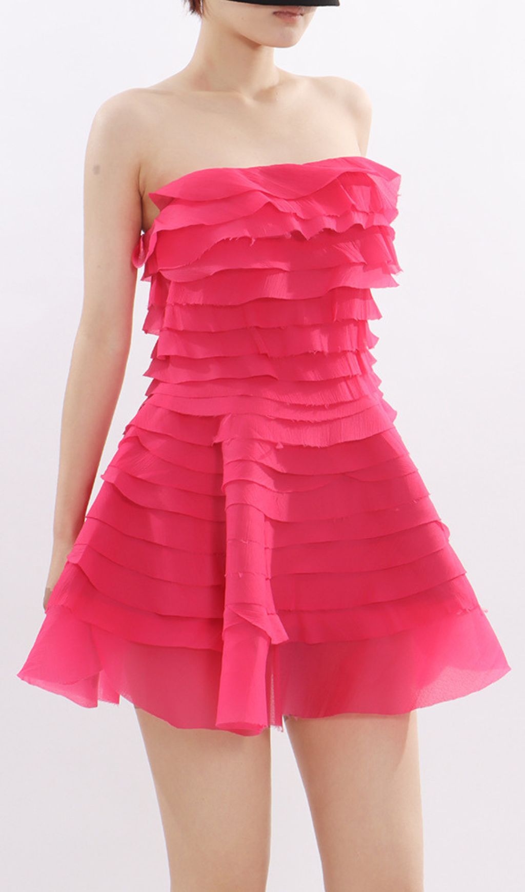 da5101fde1a9653c900874a341d1c9ab.jpg Fashionslee Women Kalie Pink Strapless Ruffle Mini Dress