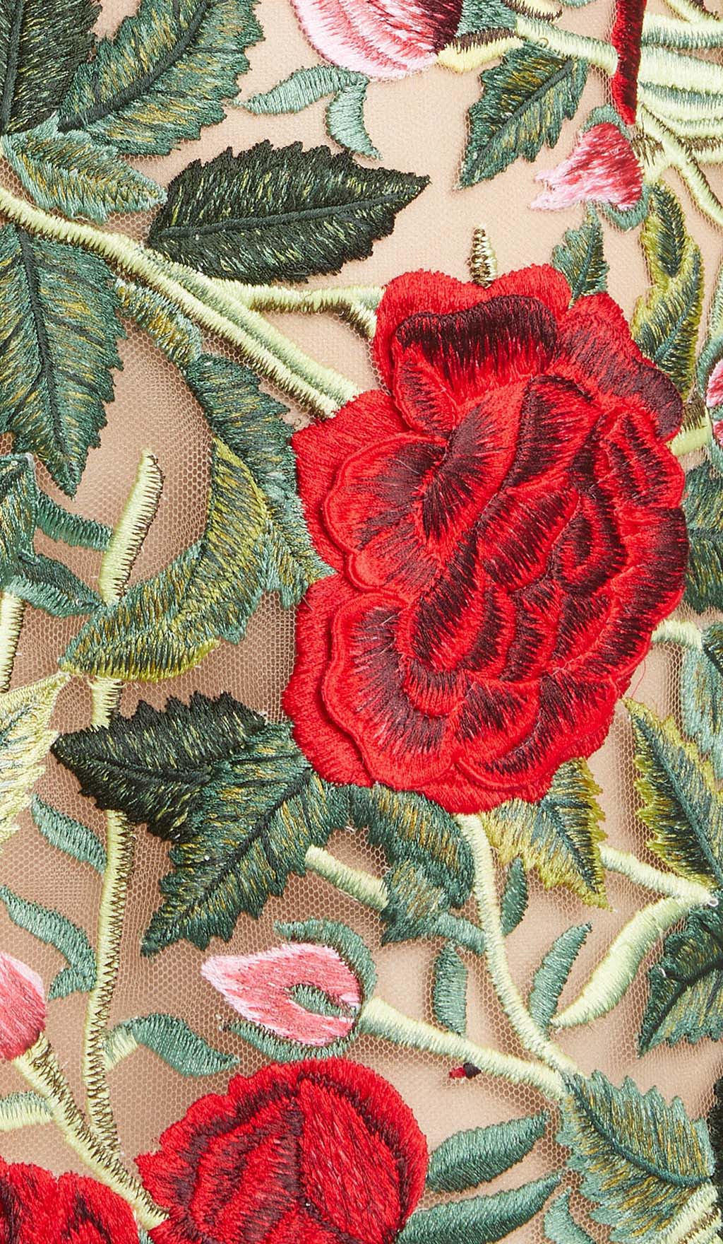 TRENDING FLORAL EMBROIDERY HIGH MINI DRESS - OWNCI