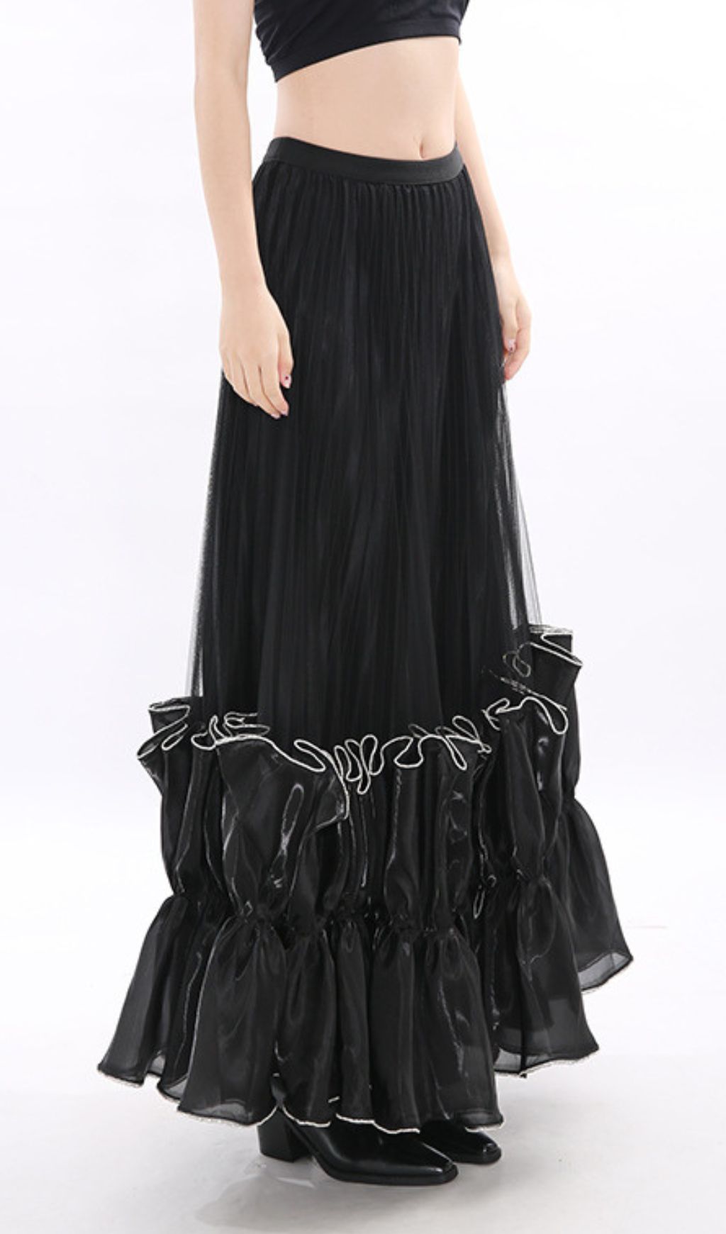 da95e2d4a9ff6a8605abb937b8ae8e1d.jpg Fashionslee Women Jettie Black Mesh Maxi Skirt