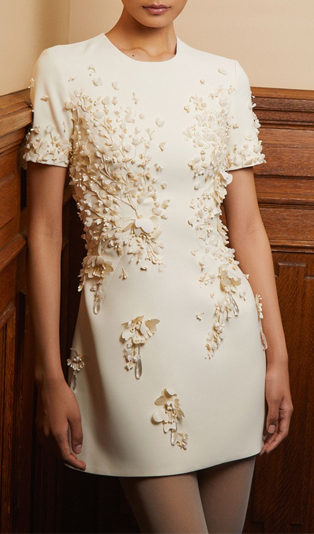 Fashionslee Women Kenda 3D Flower Embellished Mini Dress