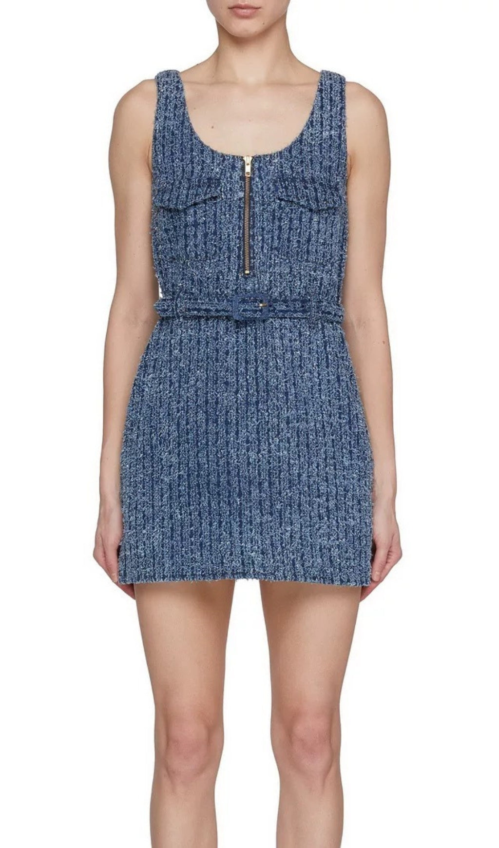 Fashionslee Women Beckett Textured Denim Mini Dress