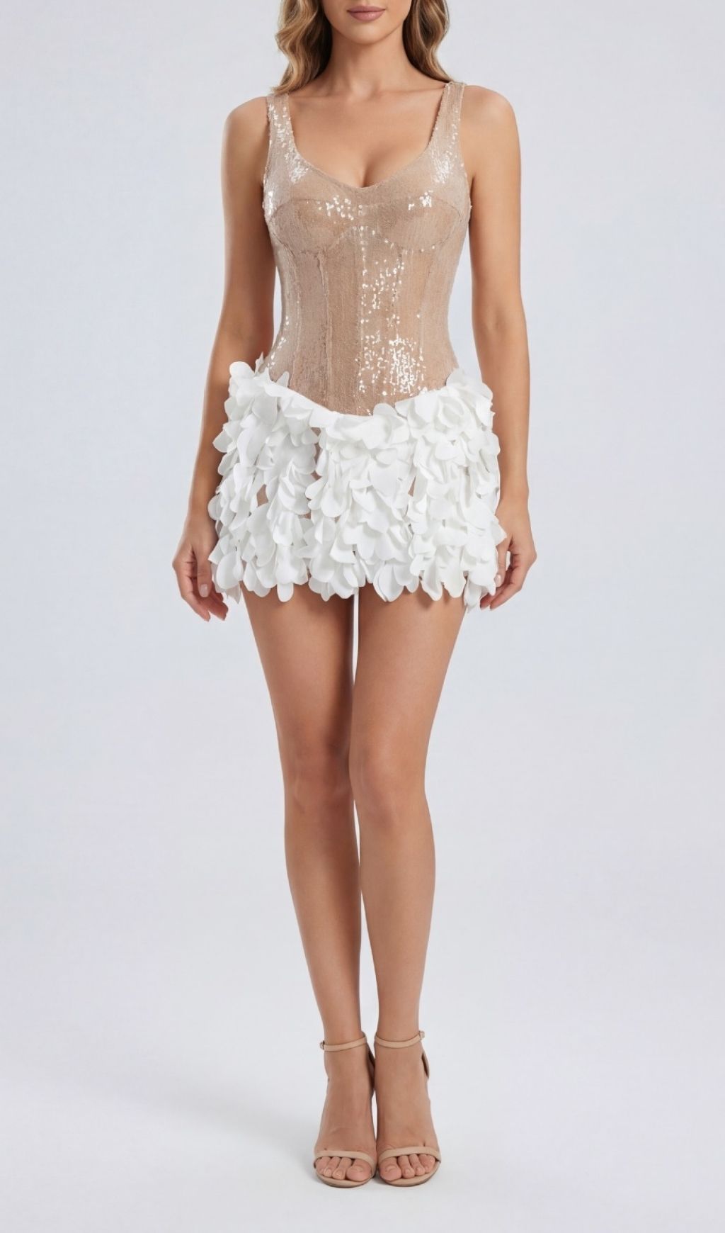 db0de9d766f23683c398e7cccafa0315.jpg Fashionslee Women Kendy Sequin Petal Mini Dress