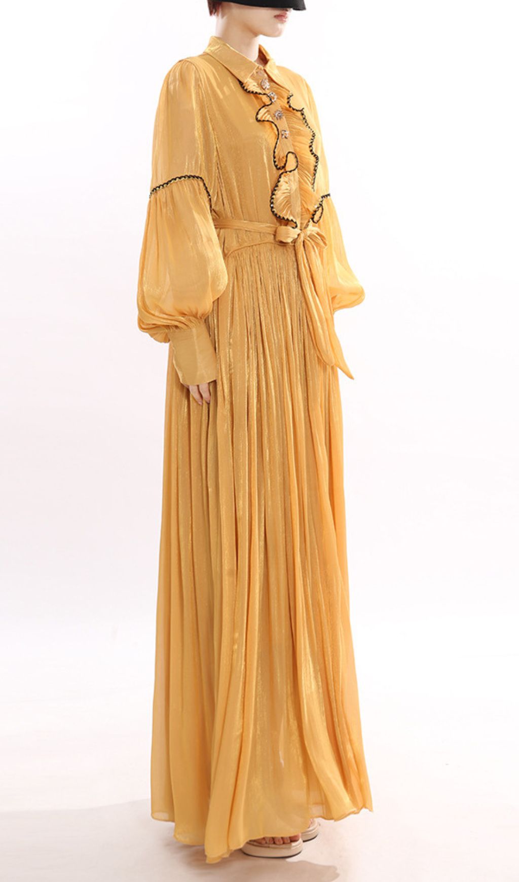 Fashionslee Women Jeseray Yellow Long Sleeve Maxi Dress