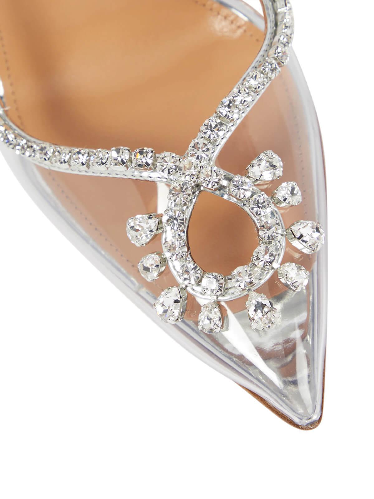 Fashionslee Women Crystal Cutout Embellished Pumps In Silver