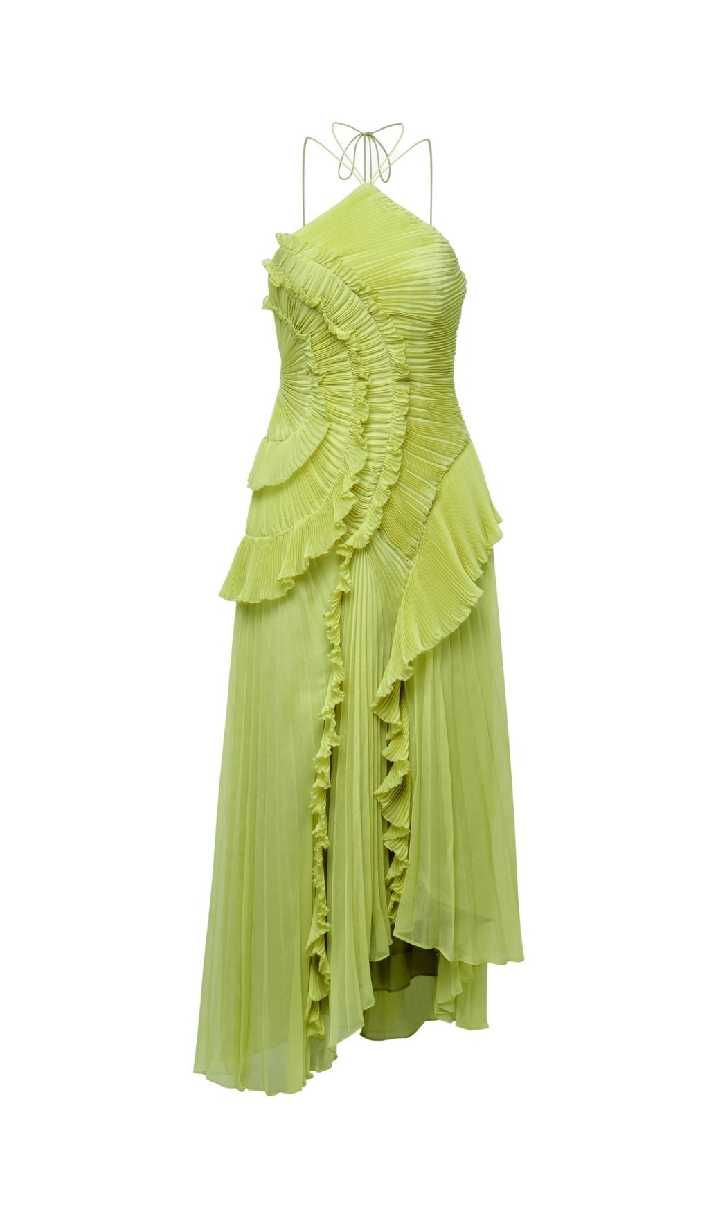 db6ac2ec87b414bf20e365174a932fa0.jpg Fashionslee Women Finneas Matcha Halter Pleated Maxi Dress