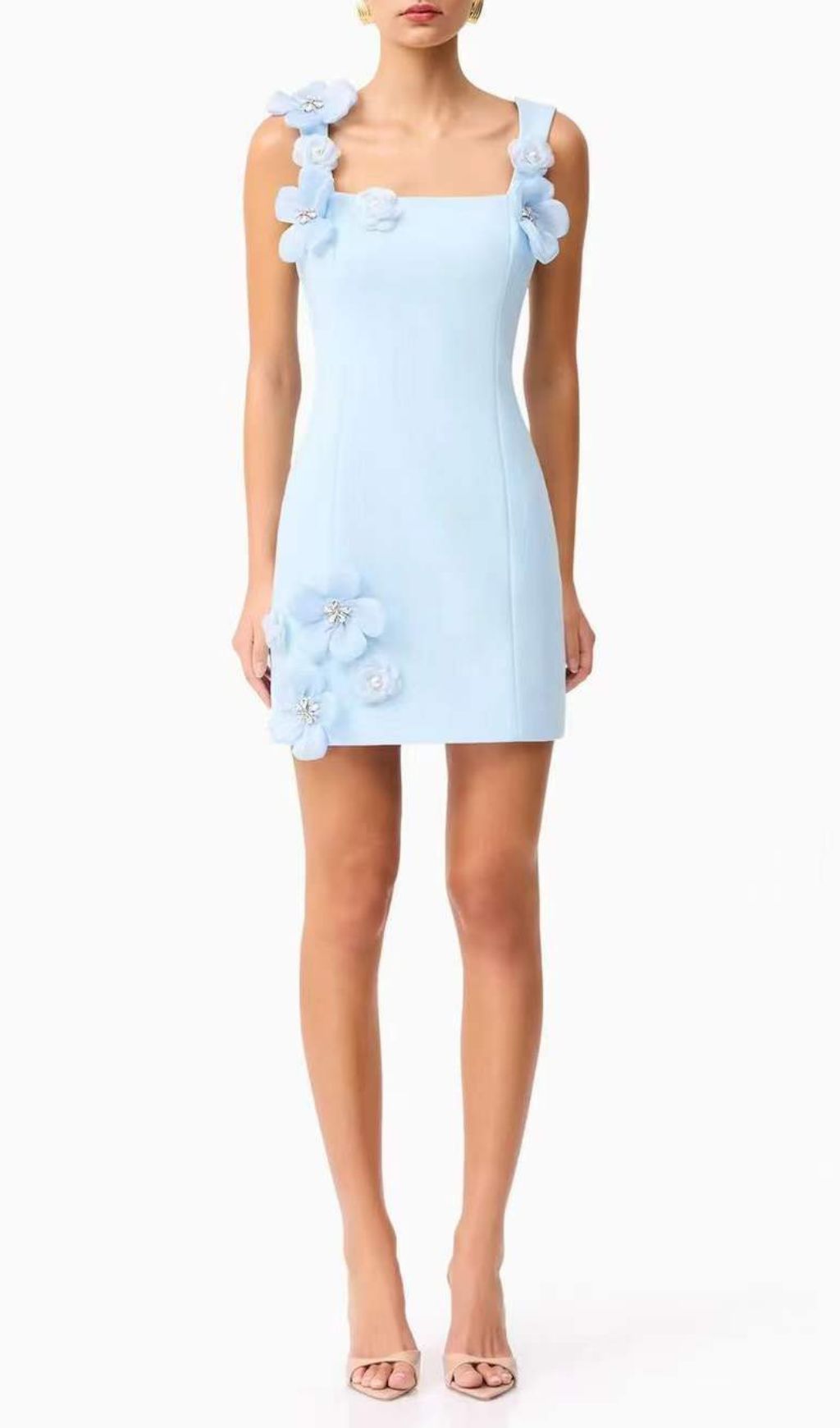 Fashionslee Women Glison 3D Flower Embellished Mini Dress