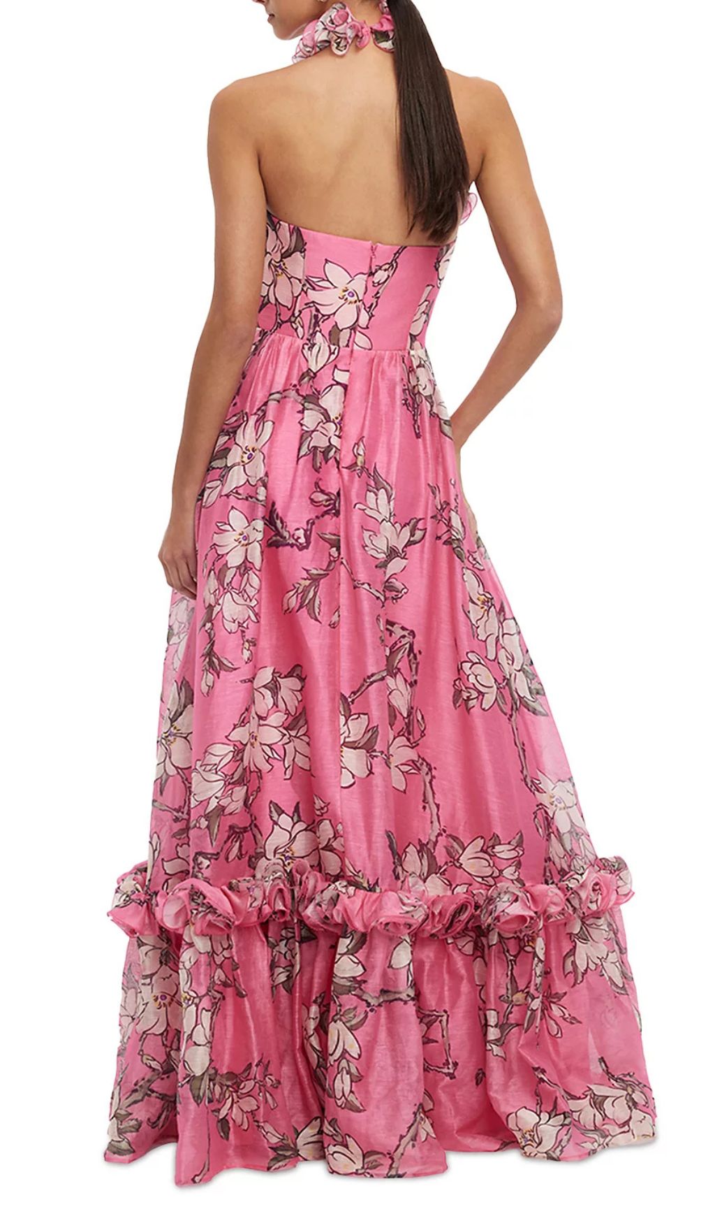 Fashionslee Women Isabelle Ruffled Halter Maxi Dress