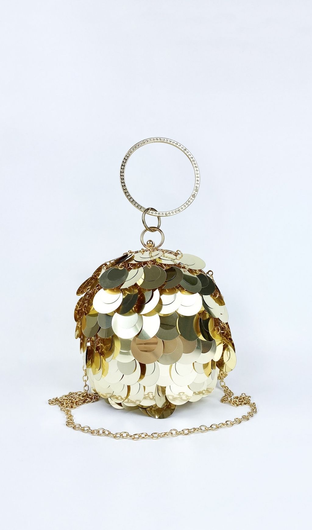 Fashionslee Women Adaiba Gold Ball Sequin Bag