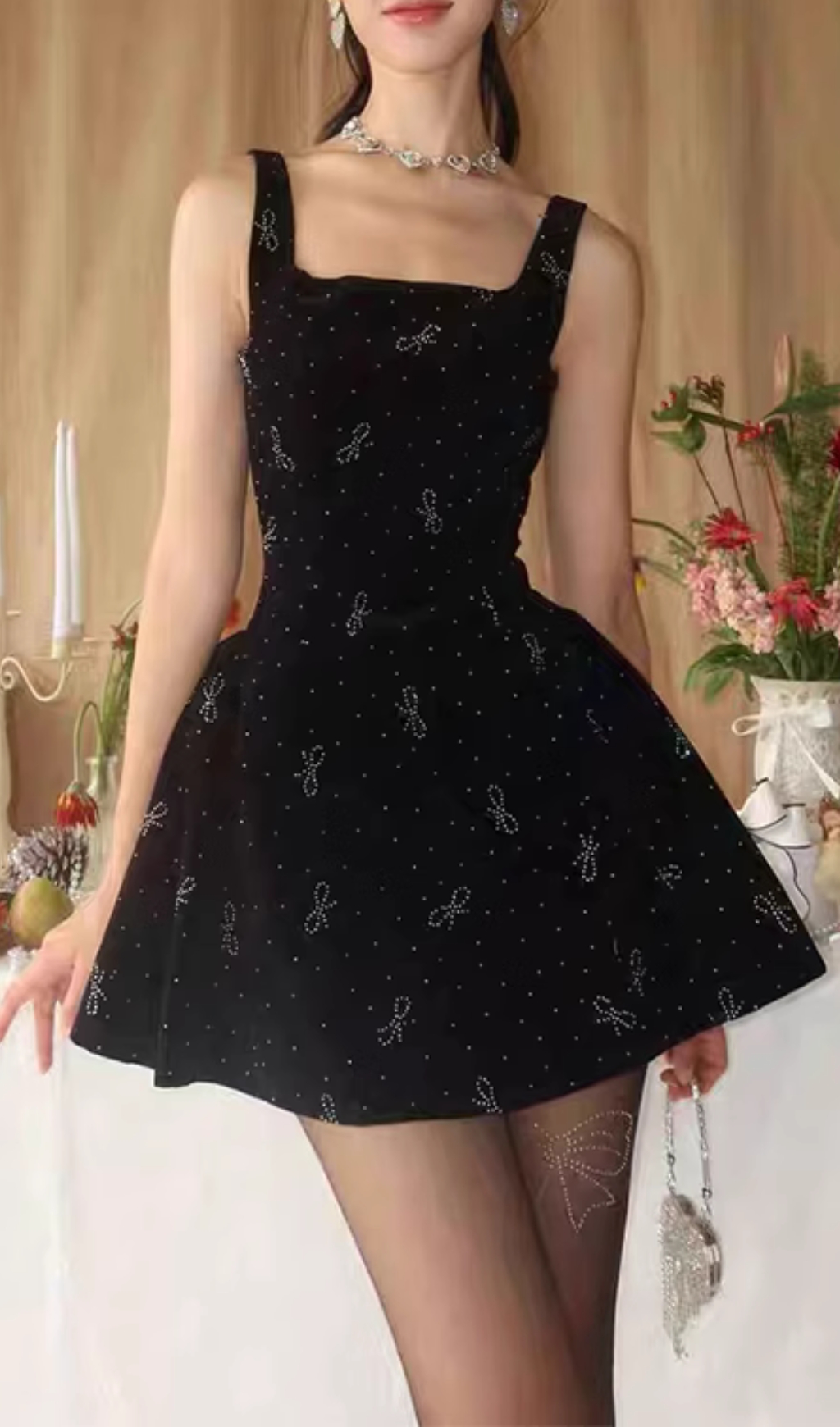 Viral Black Bow Mini Dress - OWNCI Viral Black Bow Mini Dress - OWNCI