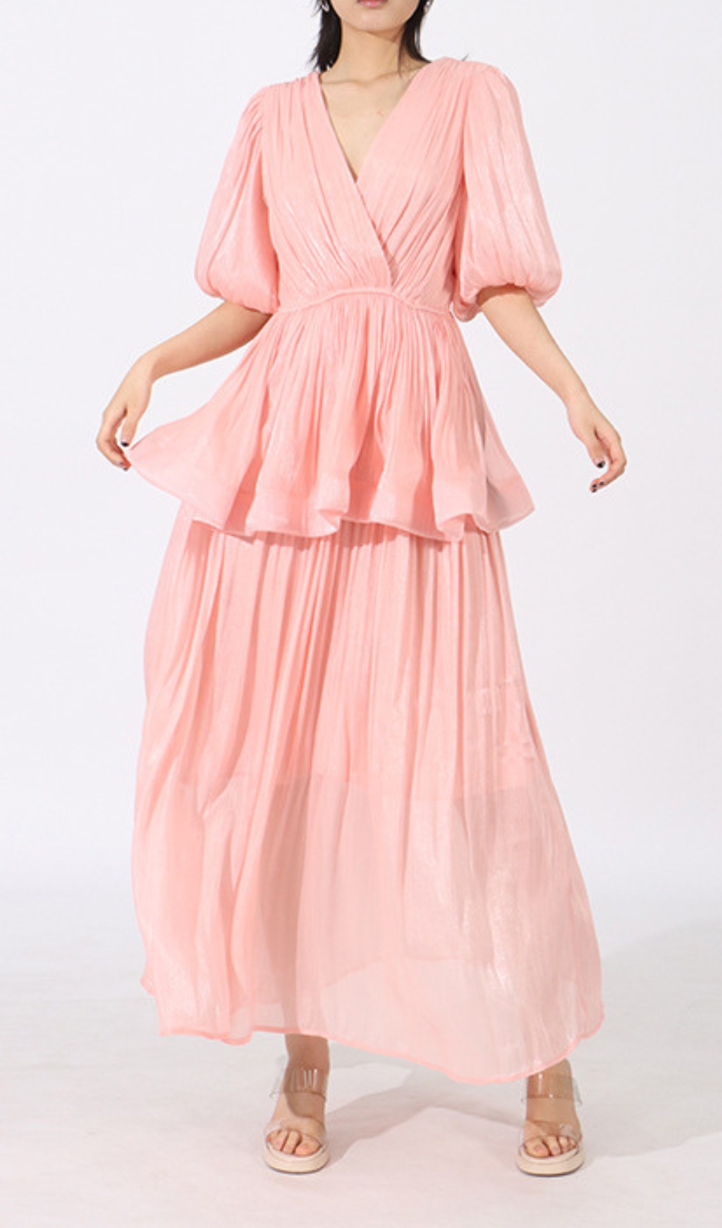 Fashionslee Women Elana Puff Sleeve Maxi Dress
