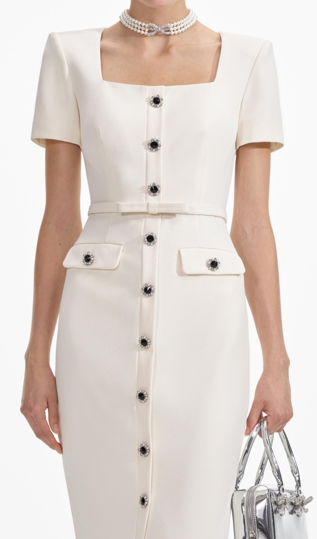 dc09fa8c9f2cd61c6706da71461a262e.jpg Fashionslee Women Cream Crepe Button Midi Dress