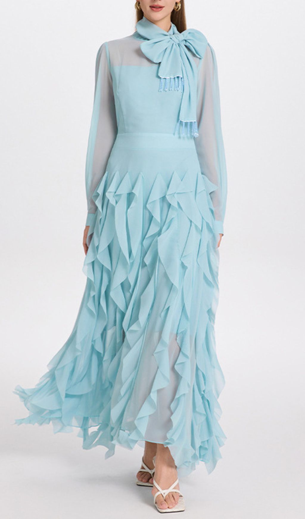 dc42dfc7bc5ab333fd7a0cf8a12eb165.jpg Fashionslee Women Isaak Long Sleeve Ruffle Maxi Dress