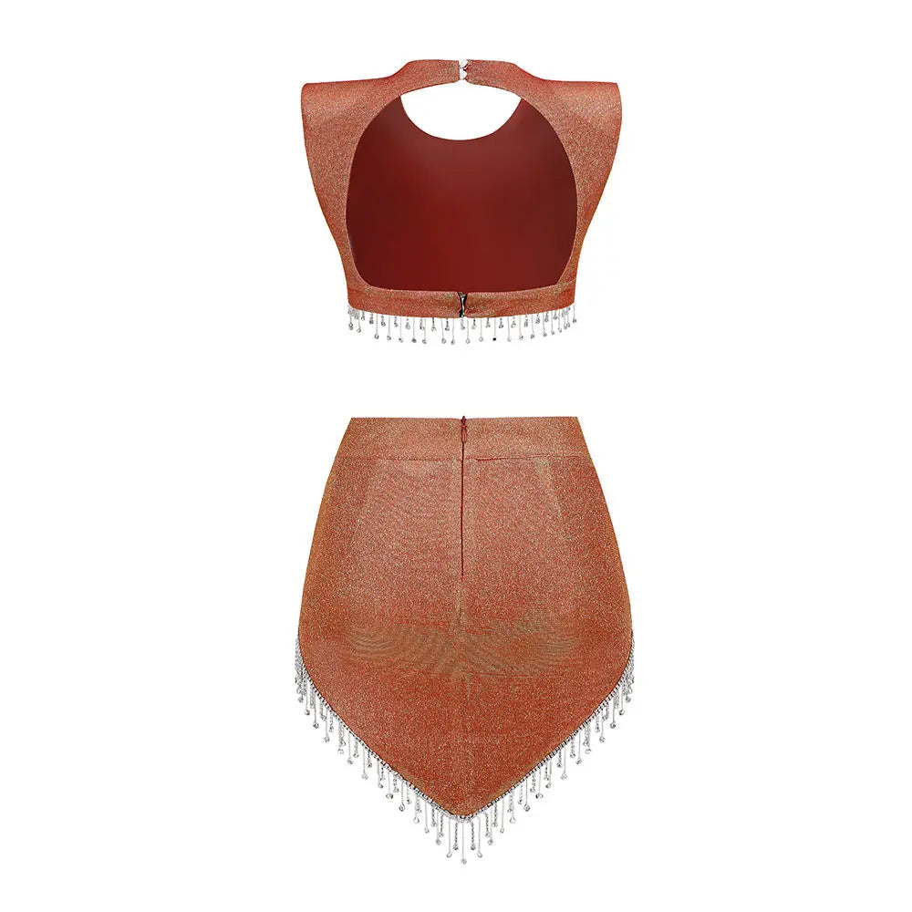TRENDING ORANGE RHINESTONE SET: MUST-HAVE PARTY OUTFIT - OWNCI TRENDING ORANGE RHINESTONE SET: MUST-HAVE PARTY OUTFIT - OWNCI