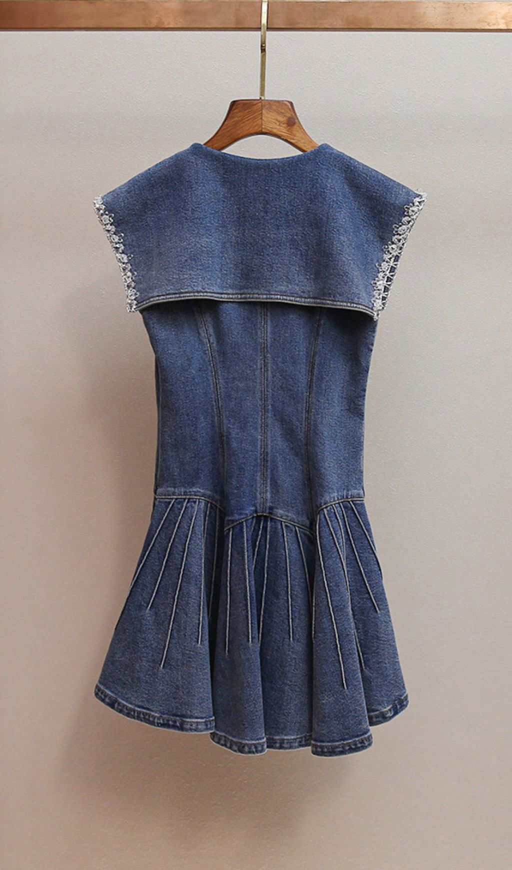 Fashionslee Women Havika Blue Embellished Denim Mini Dress