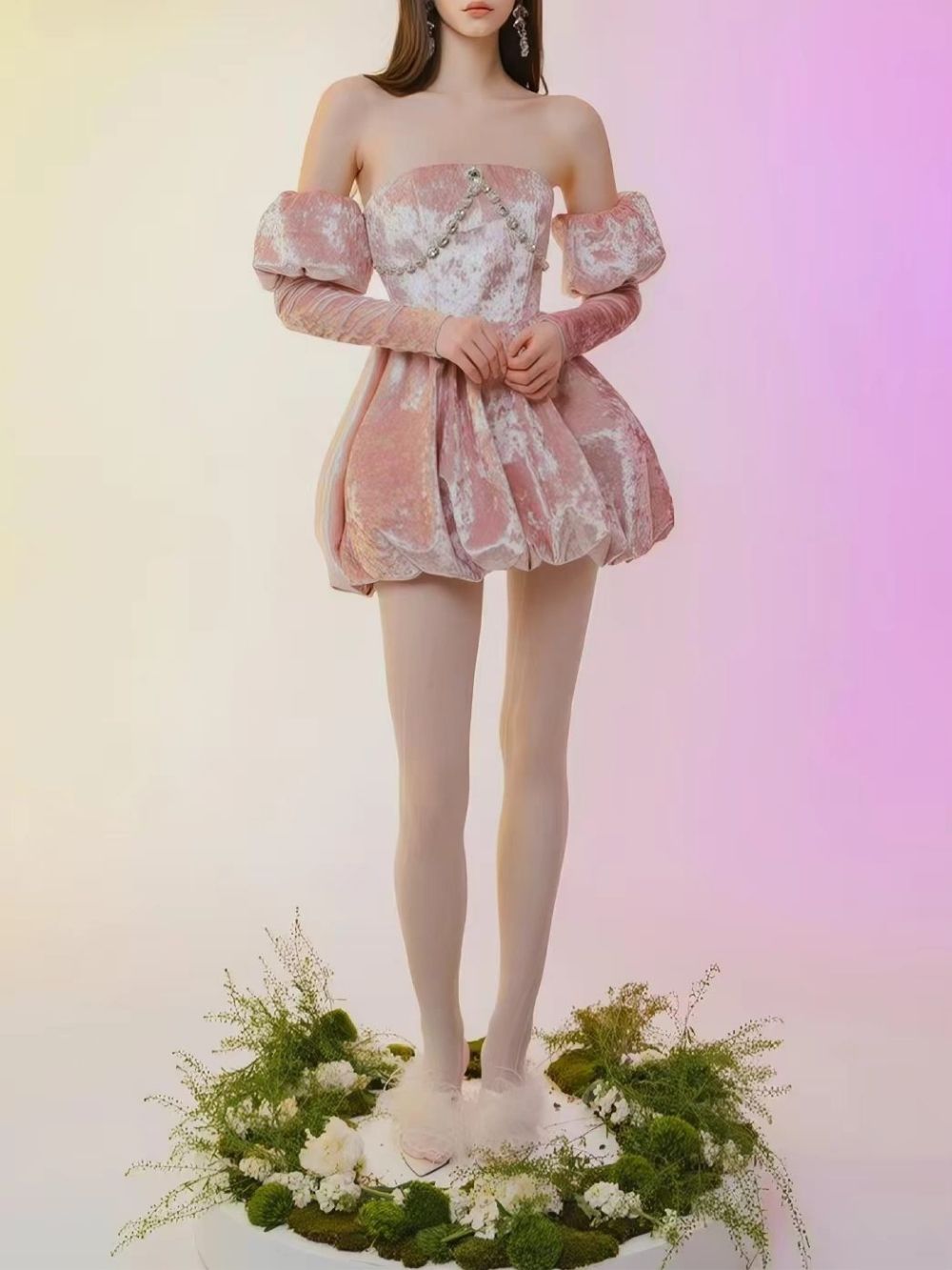 TRENDING VELVET MINI DRESS IN PINK - OWNCI TRENDING VELVET MINI DRESS IN PINK - OWNCI