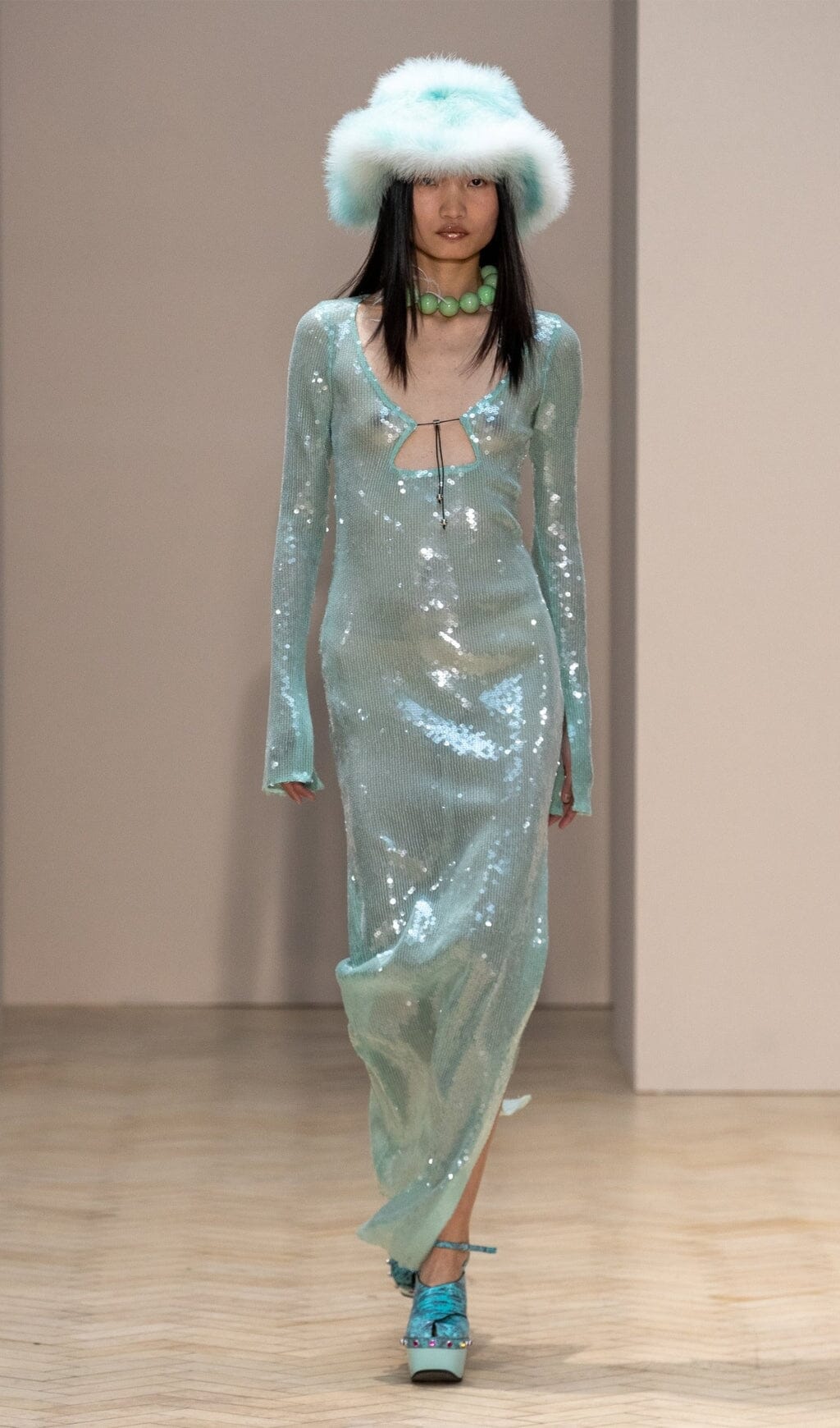 Fashionslee Women Ardelle Mint Sequin Maxi Dress