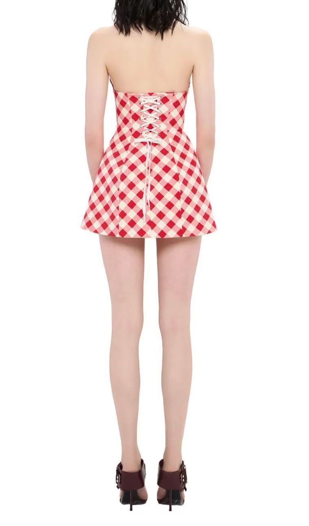 dcd8fe6dea2b2b22bcb3b286d60179c9.jpg Fashionslee Women Irela Halter Check Mini Dress