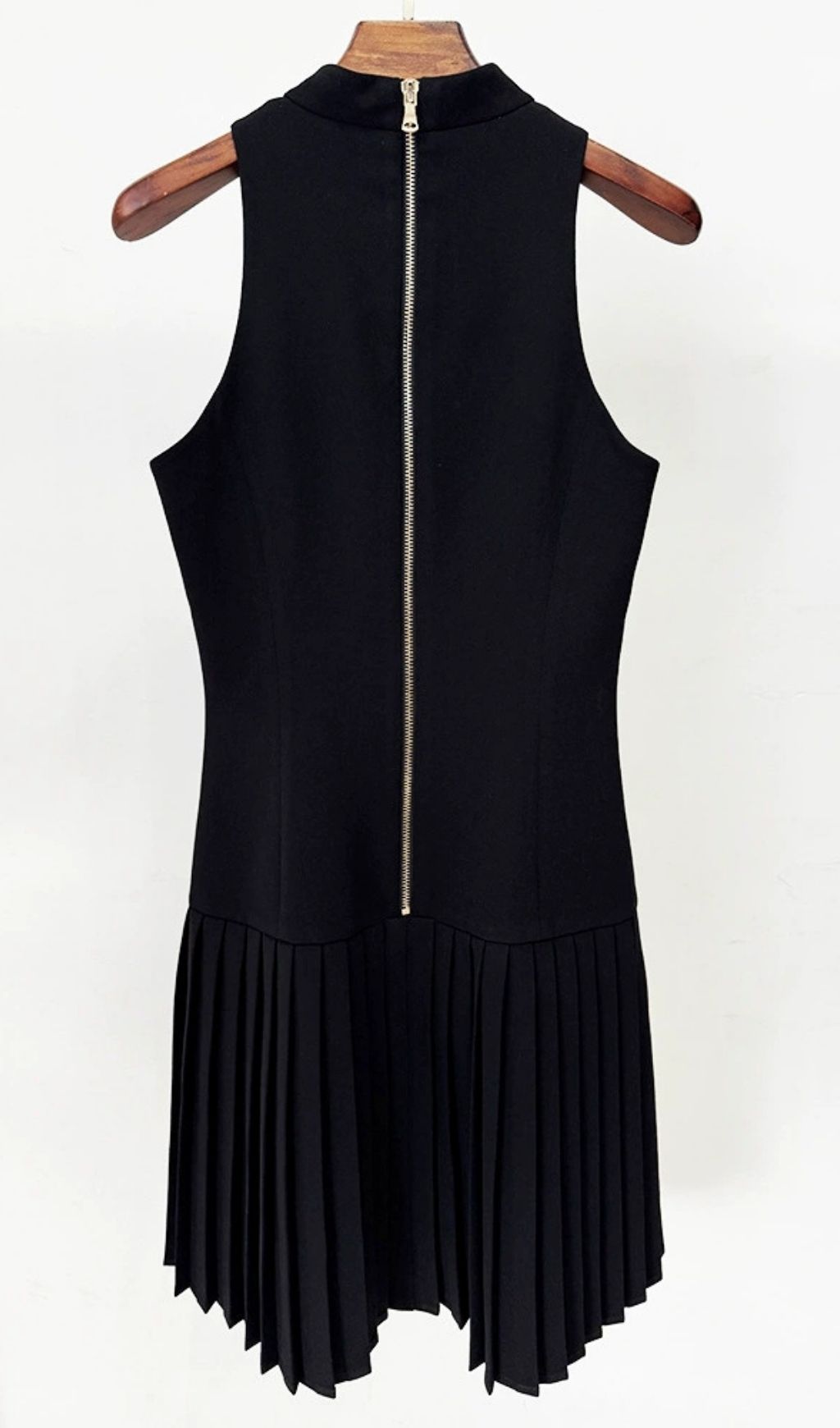 dcf39b7d090f17ed2b59a9e193c5b375.jpg Fashionslee Women Kemi Black Sleeveless Pleated Mini Dress