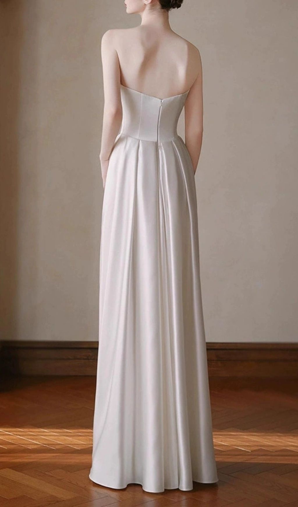 Fashionslee Women Kashiti White Strapless Wedding Dress