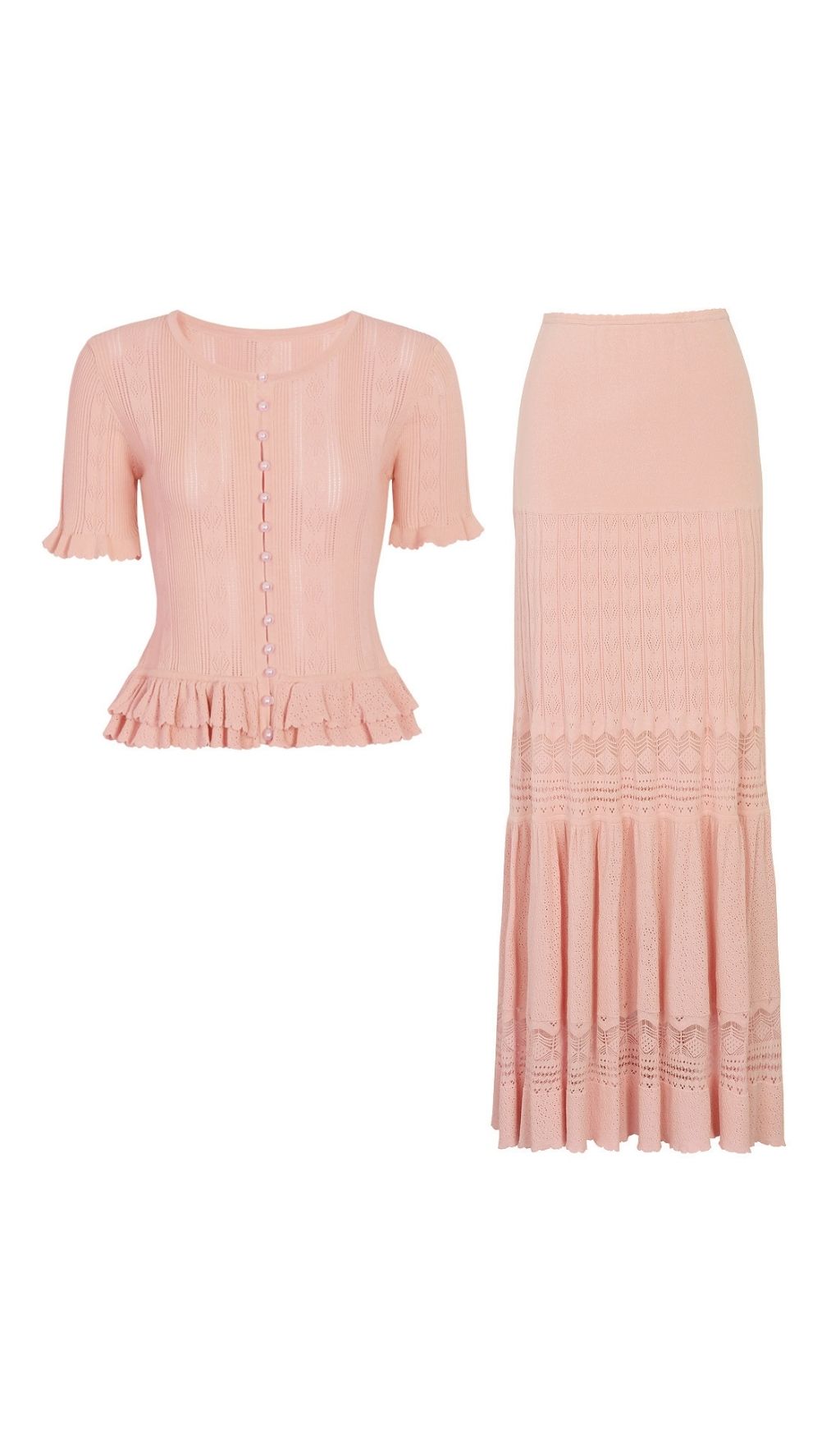 dd30676b386646ce7feae80d4561818a.jpg Fashionslee Women Kiely Pink Knit Two-Piece Set