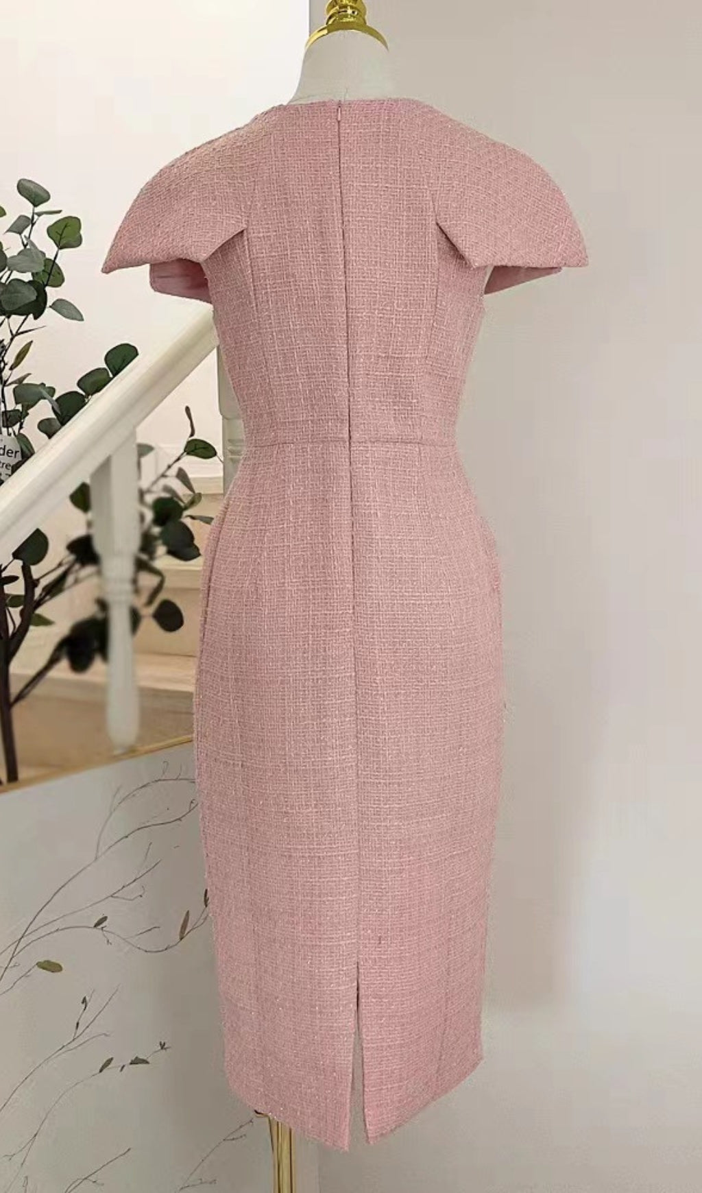 dd80370219b93421909f0884b0f468d1.jpeg Fashionslee Women Amabel Pink Tweeds Bodycon Midi Dress
