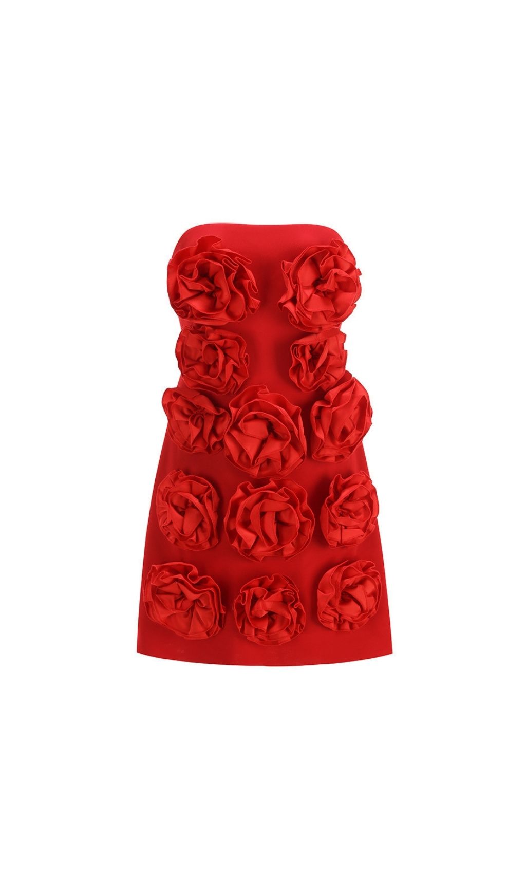 ddbb4402ae3c7d0a5bb8e331a87c5727.jpg Fashionslee Women Kazuye Red Strapless Flower Mini Dress