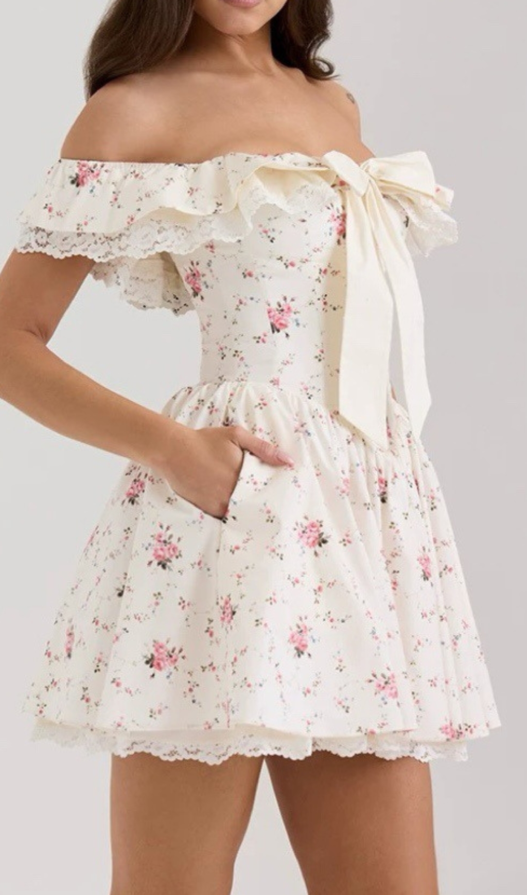 de763332a6f3a318f0bdd2ed4eeb6bc4.jpg Fashionslee Women Evana Off-Shoulder Floral Lace Mini Dress