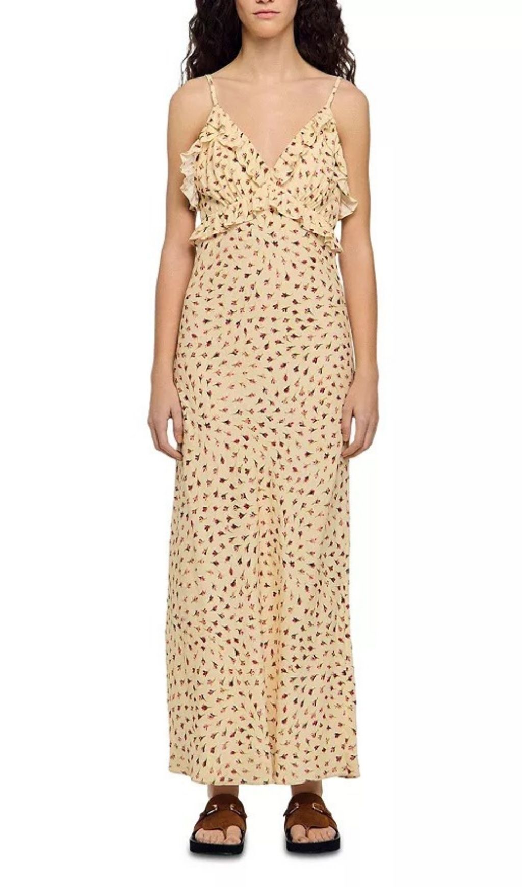 Fashionslee Women Soleane Flower Print Ruffle Maxi Dress