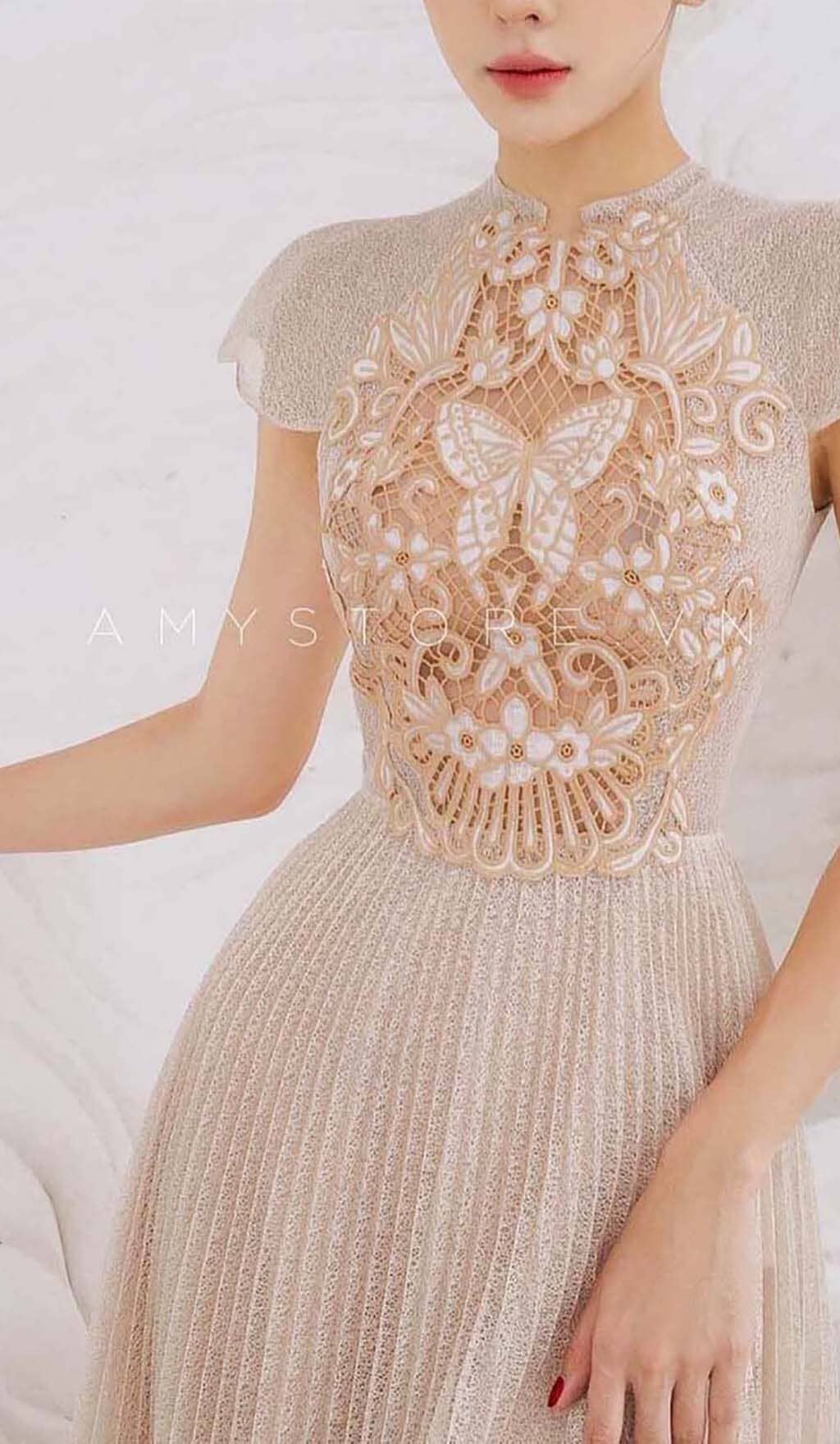 ded87a936726ac6bb45ce069f616fbb5.jpeg Fashionslee Women Pleated Embroidery Midi Dress In Beige
