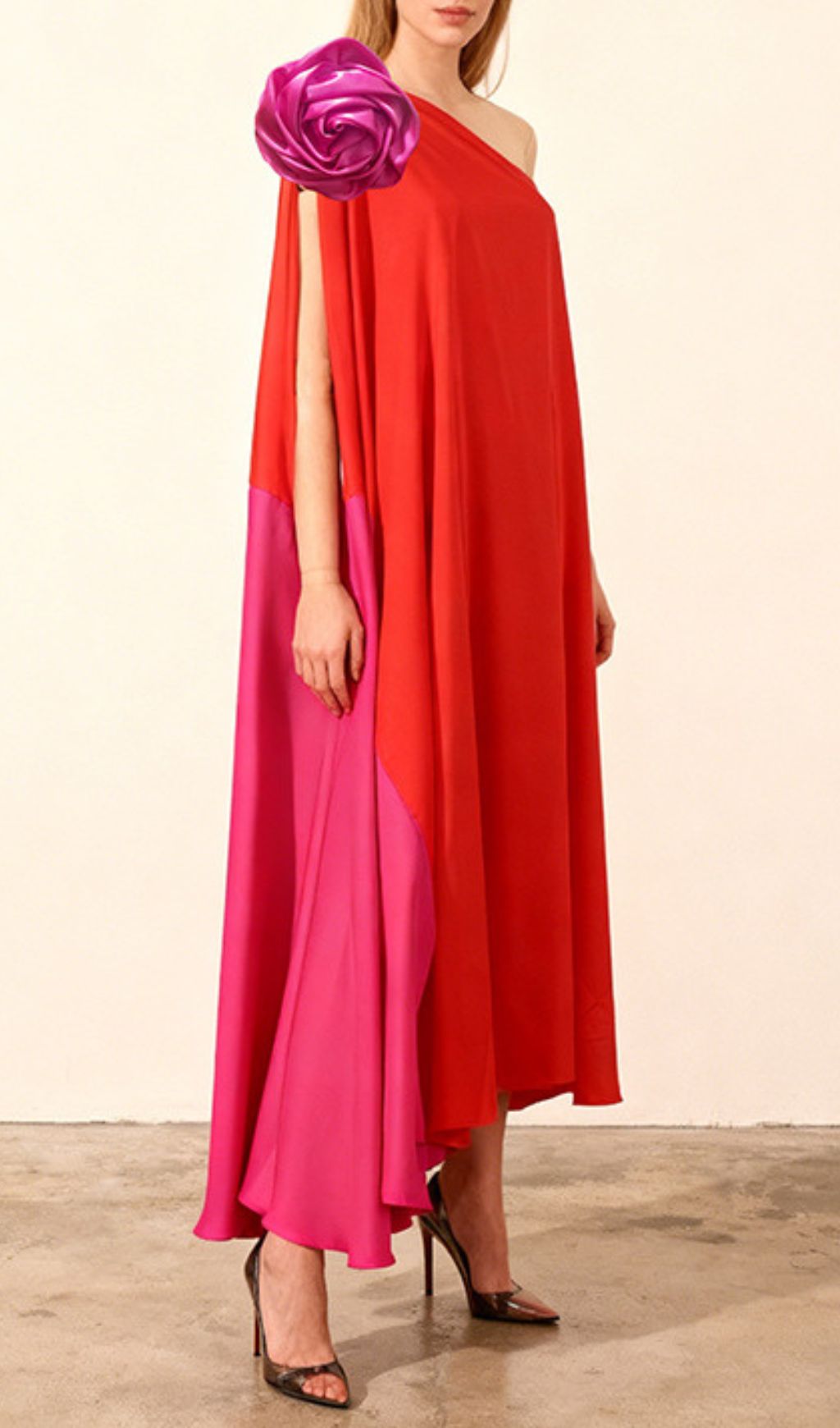 Fashionslee Women Jaslene One Shoulder Flower Maxi Dress