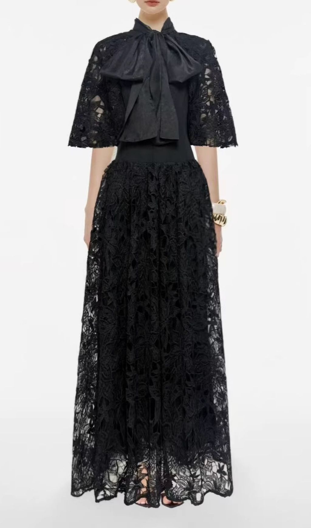 df00ff31b5a4ed845f01e07fb244bec7.jpg Fashionslee Women Chantelle Balloon Sleeve Flared Maxi Dress