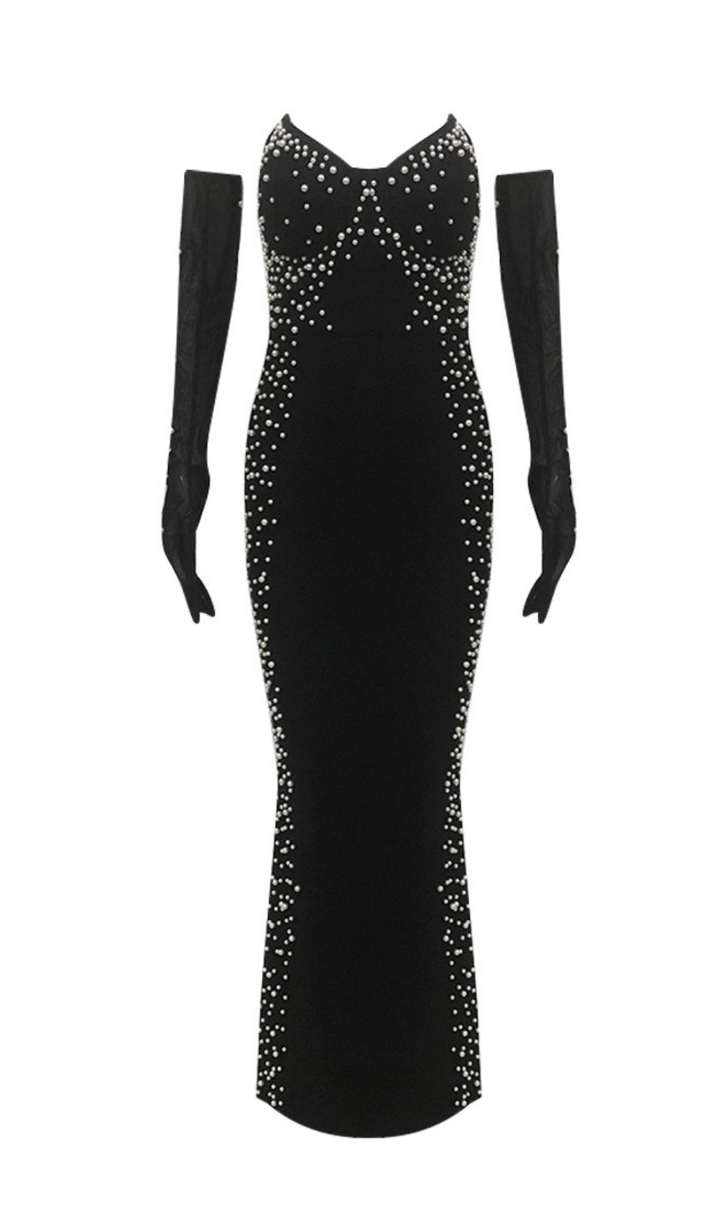 df1e80b728a2d93ed05cdf647606be3c.jpg Fashionslee Women Kojo Black Beaded Bandage Maxi Dress