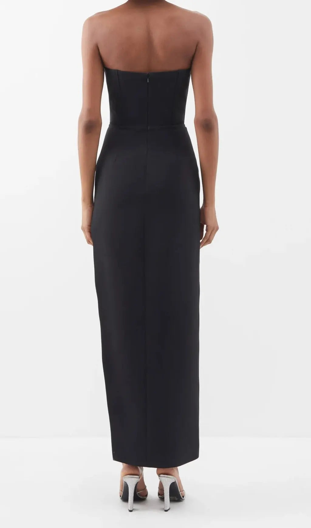 Fashionslee Women Crystal Flower Maxi Dress In Black